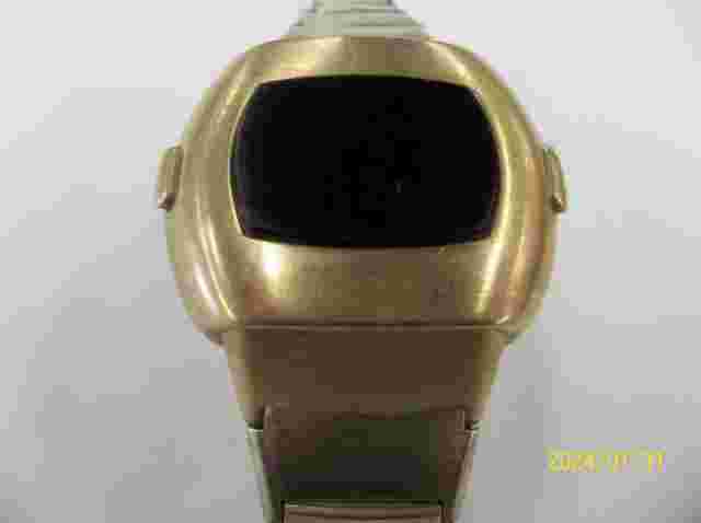 Pulsar P3 Time Computer Watch Red LED  14k GF- New Batteries w. Magnet - Running