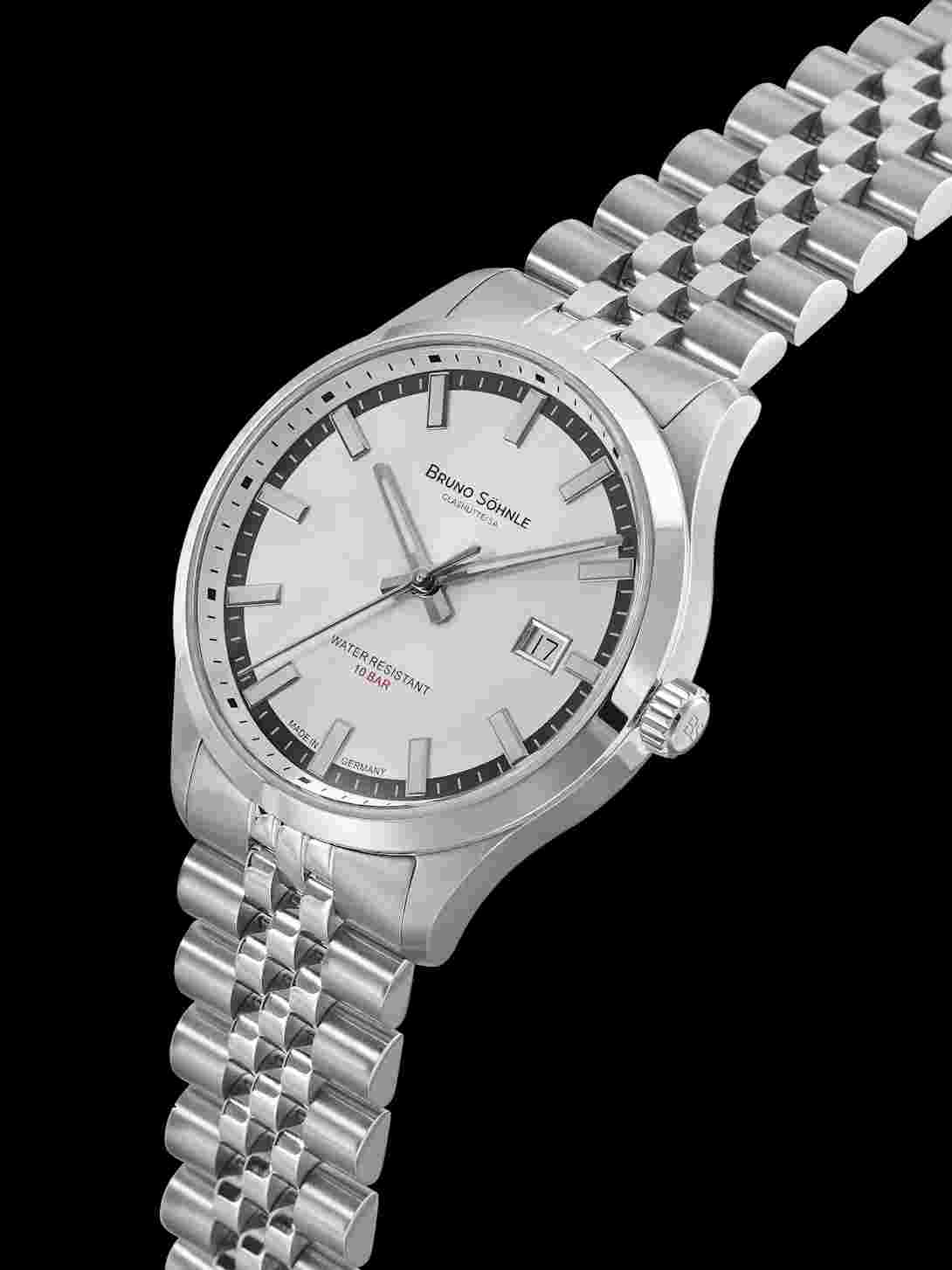 Men's Watch Automatic Glashütte Bruno Söhnle Turin Stainless Steel 10 Bar 17-12230-842