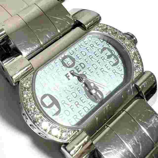 Fred Analog Quartz Women 14P Bezel Diamond Ladies Watch Move One Vintage 3552339