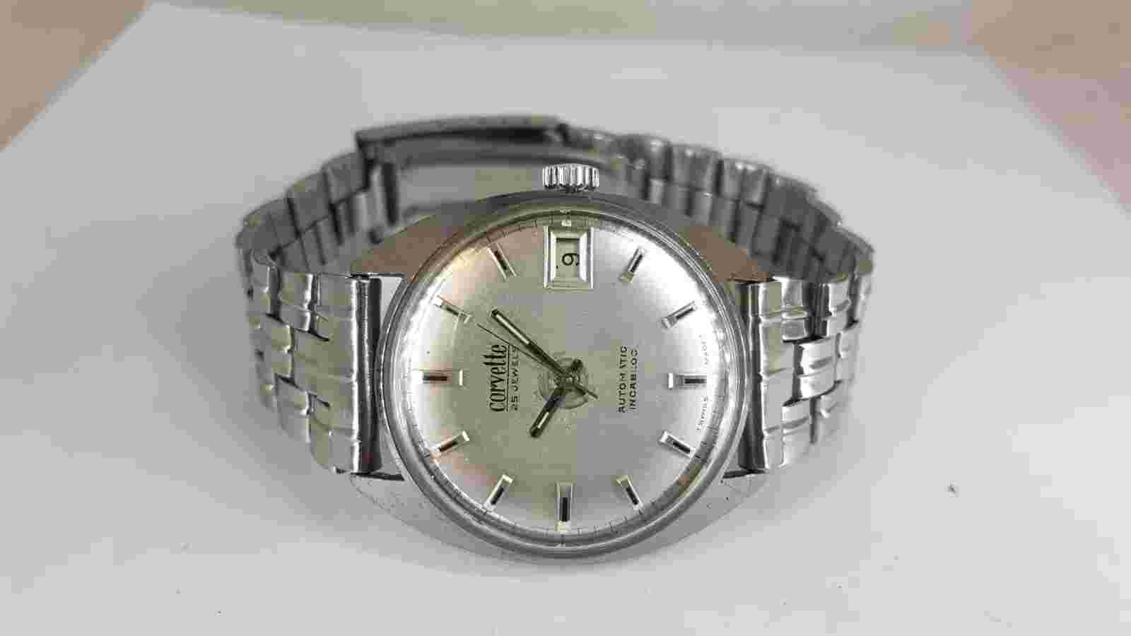 Vintage Corvette 34mm Slim Automatic Swiss Watch,