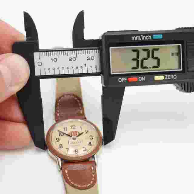 Le Club Lagerfeld Tan Brown Watch 33mm Quartz Leather Strap with New Battery