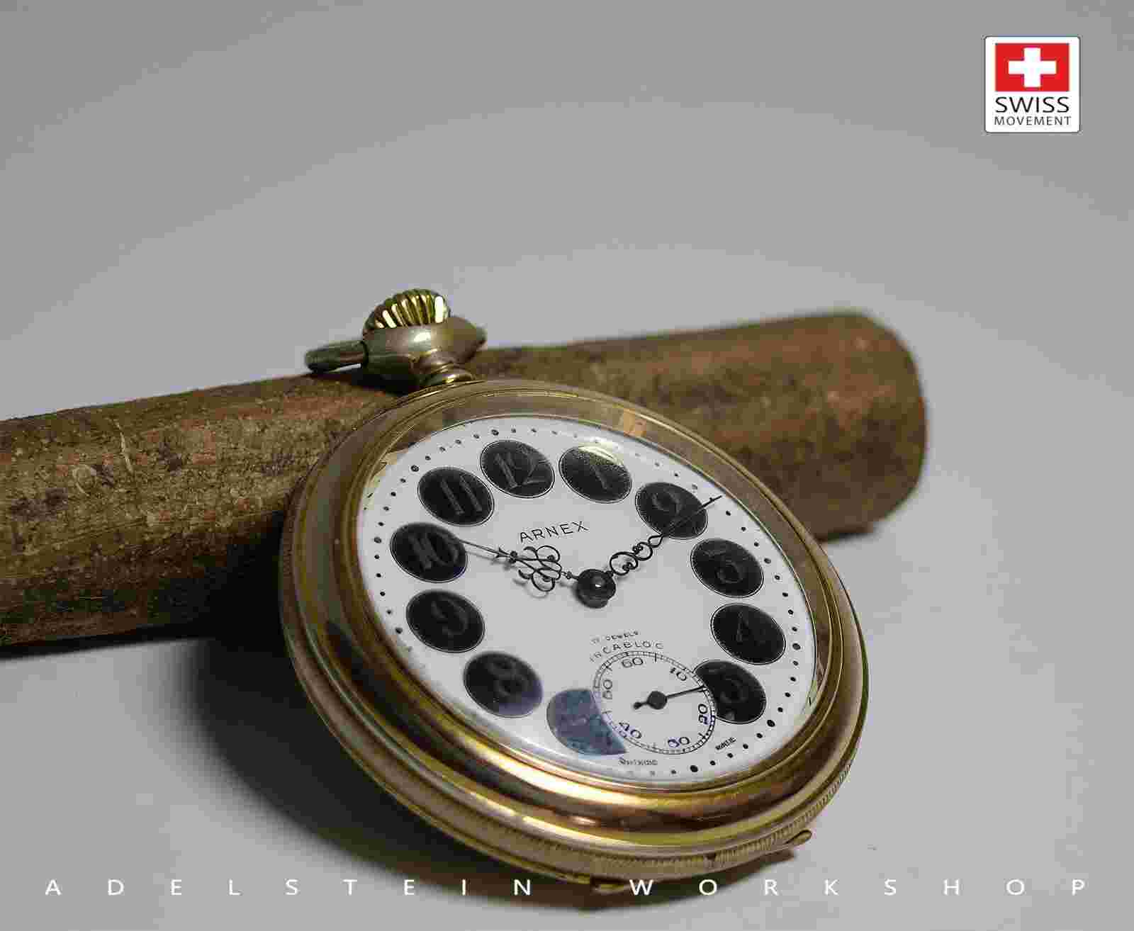 Swiss Fired Porcelain Enamel Dial Cartouche Numerals Rare 431 Movement