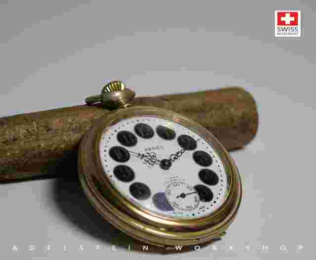 Swiss Fired Porcelain Enamel Dial Cartouche Numerals Rare 431 Movement