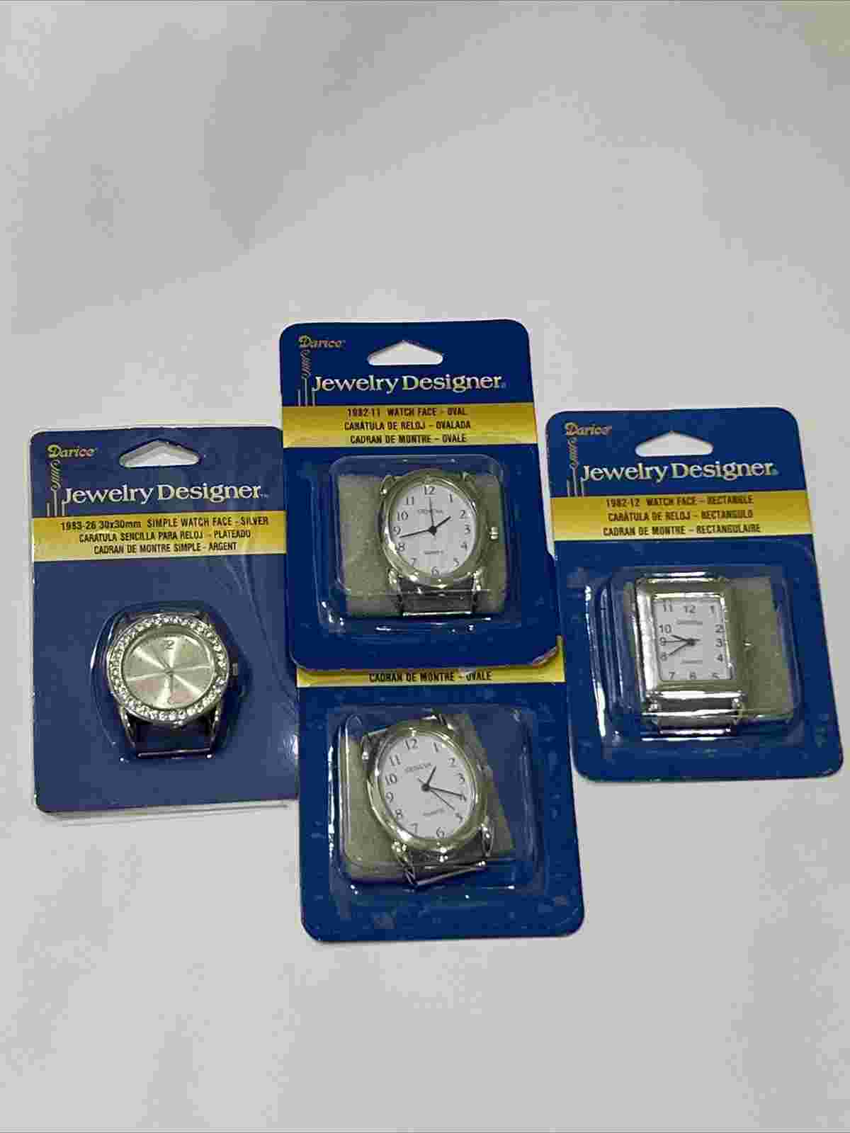 4 Darice Jewelry Designer Simple Watch Faces Silver Craft NIP