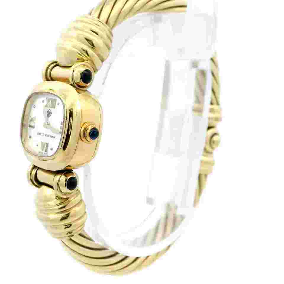 DAVID YURMAN T-11588 18K Yellow Gold MOP Dial Sapphire 7mm Cable Watch 6.5"