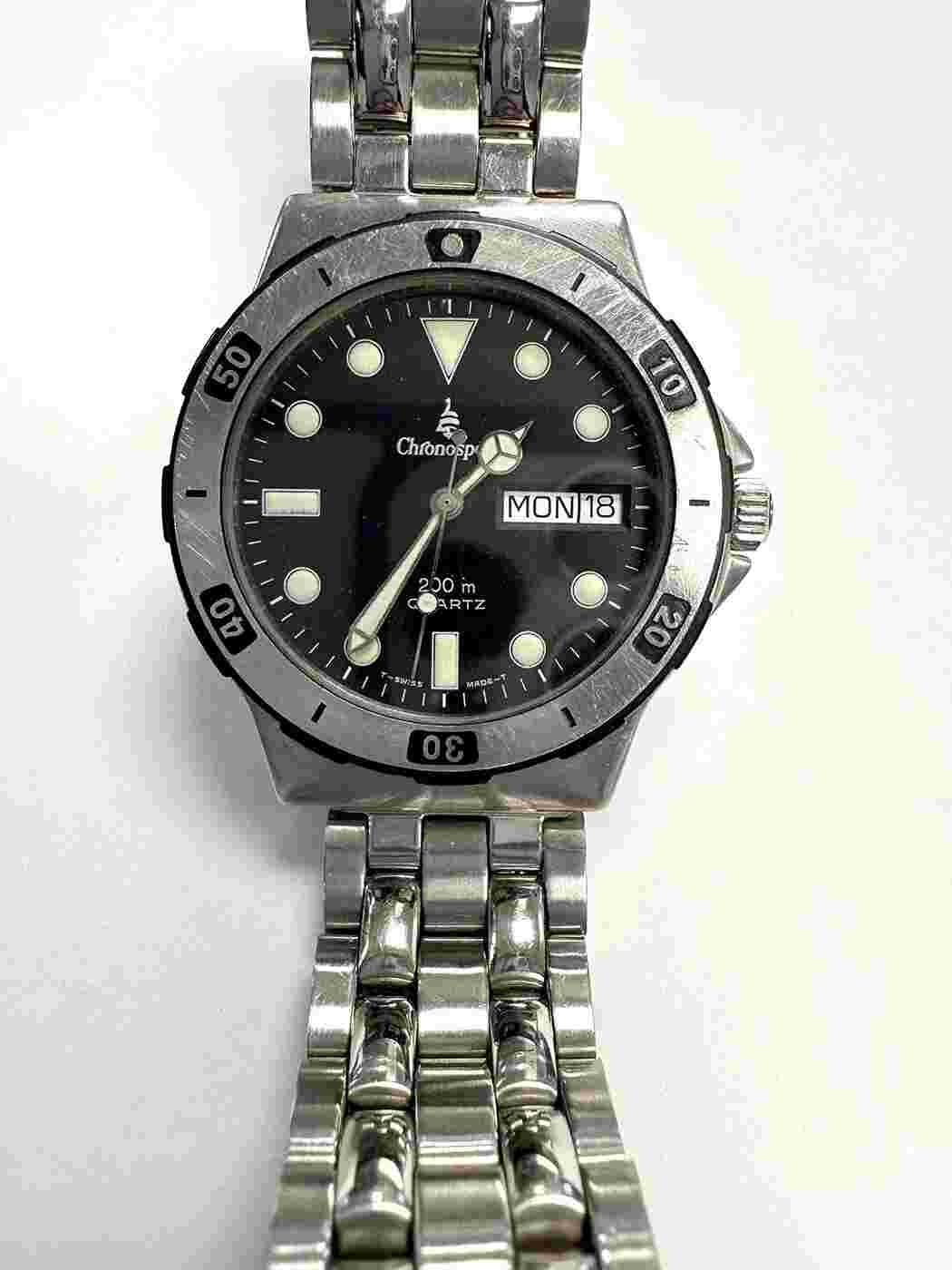 Chronosport 200m Quartz - day/date 1.022.1.1.04  205.084 aftermarket bracelet