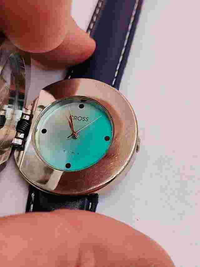 Vintage CROSS Women's Watch with Metal Embossed Cover, Quartz