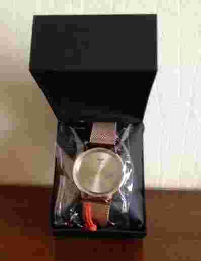 Classic NY London Stylish Slim Design Mesh Strap Watch Black Pl-7575