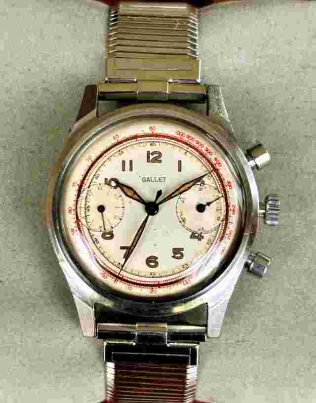 Stunning Original Gallet Multichron 30M Clamshell WWII Era Chronograph Serviced!