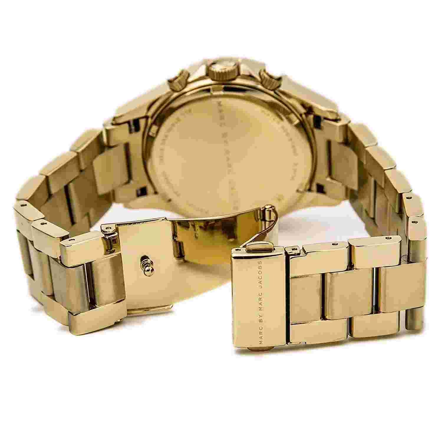 Marc Jacobs Unisex Watch MBM3188 Rock Chronograph Gold Tone Bracelet