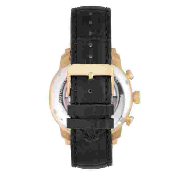 Heritor Arthur Automatic Gold and Black Semi Skeleton Dial Men's Watch HR7905