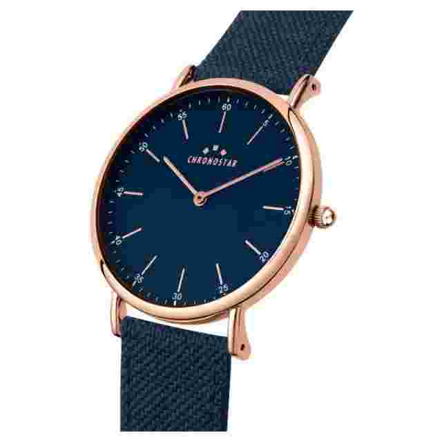 Chronostar By Sector Men's Watch Model Preppy, 40Mm Rose Gold Pvd, Blue
