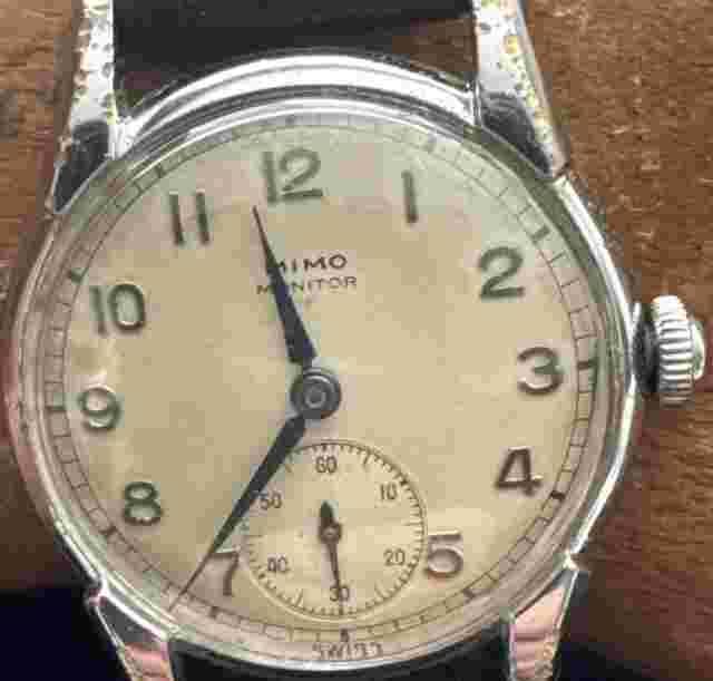 MEN'S WWII ERA vintage MIMO MONITOR Otto Graef  good condition WRISTWATCH