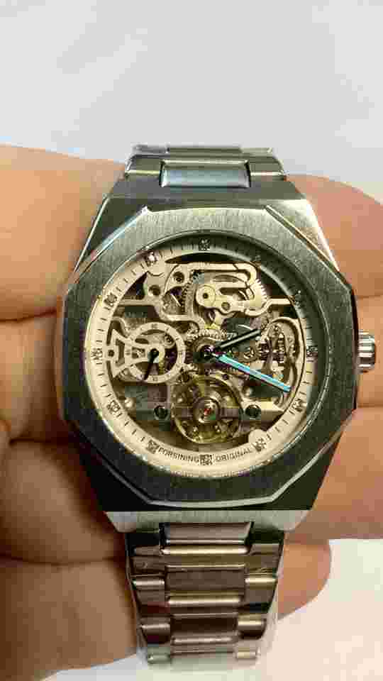 Men's Skeleton Mechanical Luminous Luxury Waterproof Octagon Shape Watch