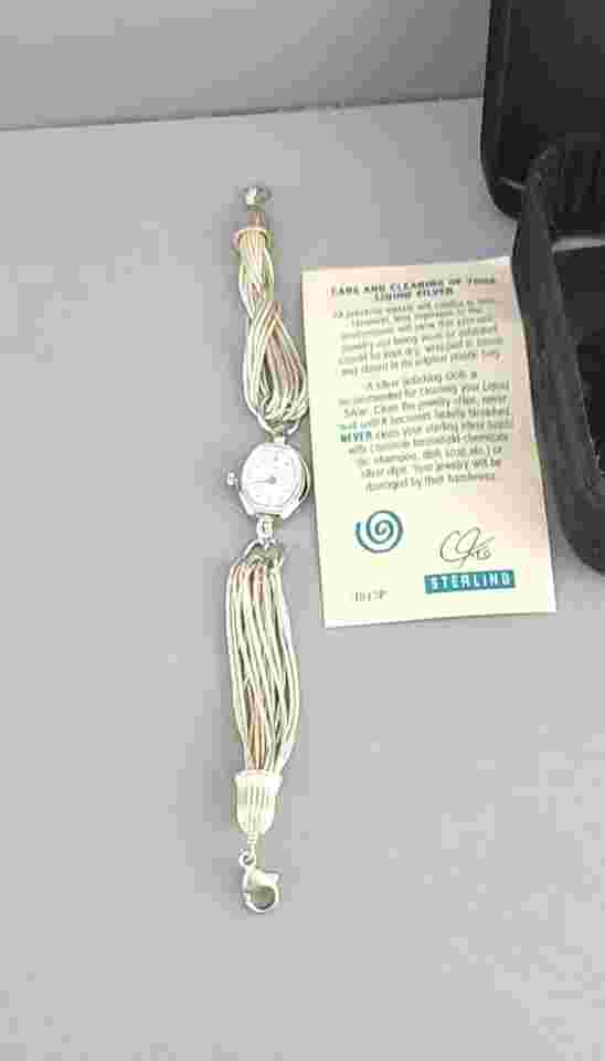 7" CAROLYN POLLACK LIQUID STERLING SILVER WATCH BAND SGND CP 925