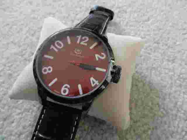 New Louis Richard Quartz Men's BIG Watch with a Leather Band