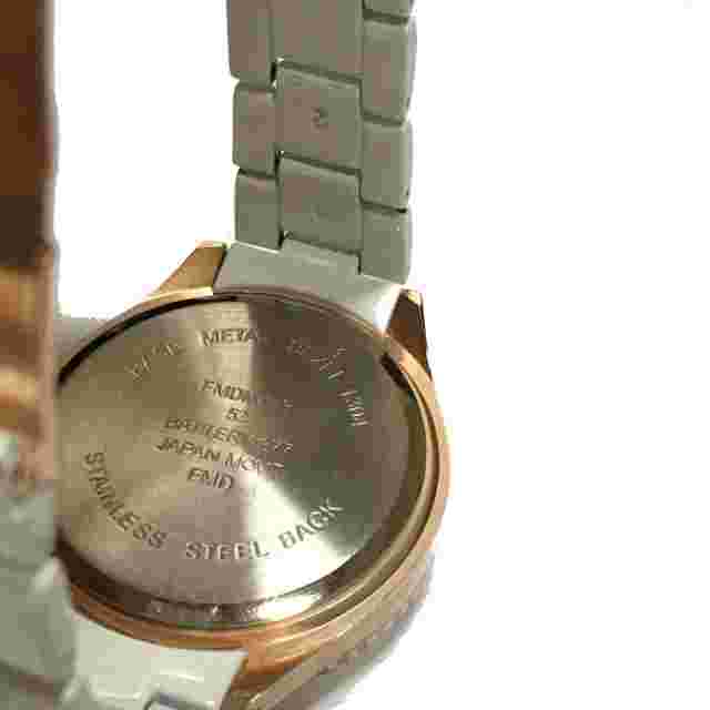 FMD Watch Chronograph Fossil White Metal Bracelet Band Jewelry