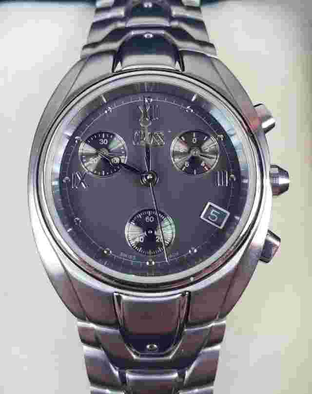 Cross Swiss Made 32.6mm Vintage Silver Stainless Steel Grey Dial Watch LW21E NEW