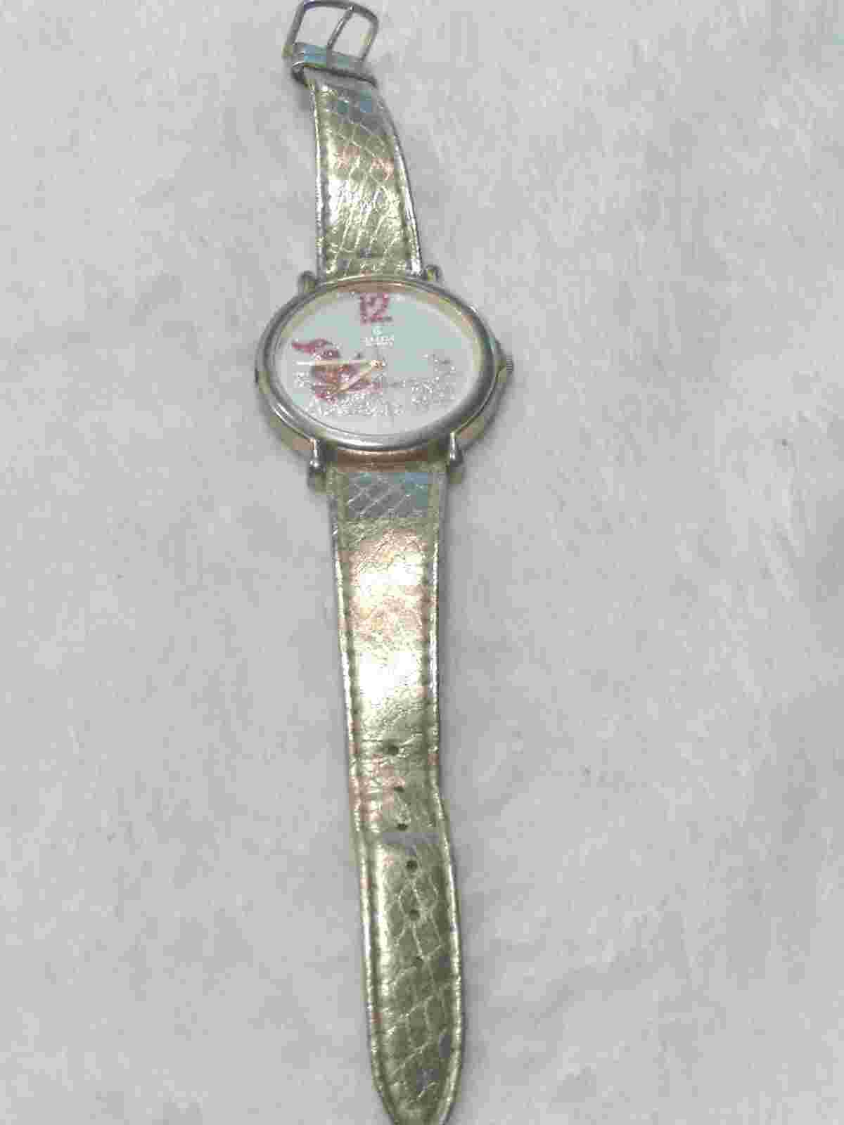 VintageWatch JALGA Quartz Santa on Sliegh Leather Gold Strap