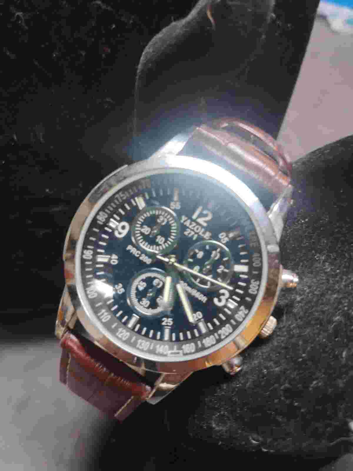 Men's Yazole 271 Watch With Brown Leather Straps