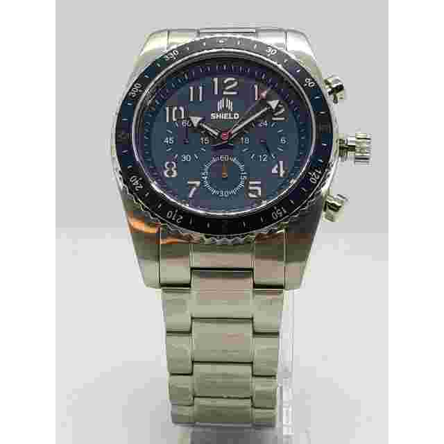 Shield Exley 45mm Chronograph Blue Dial Stainless Steel Men's Watch NEW