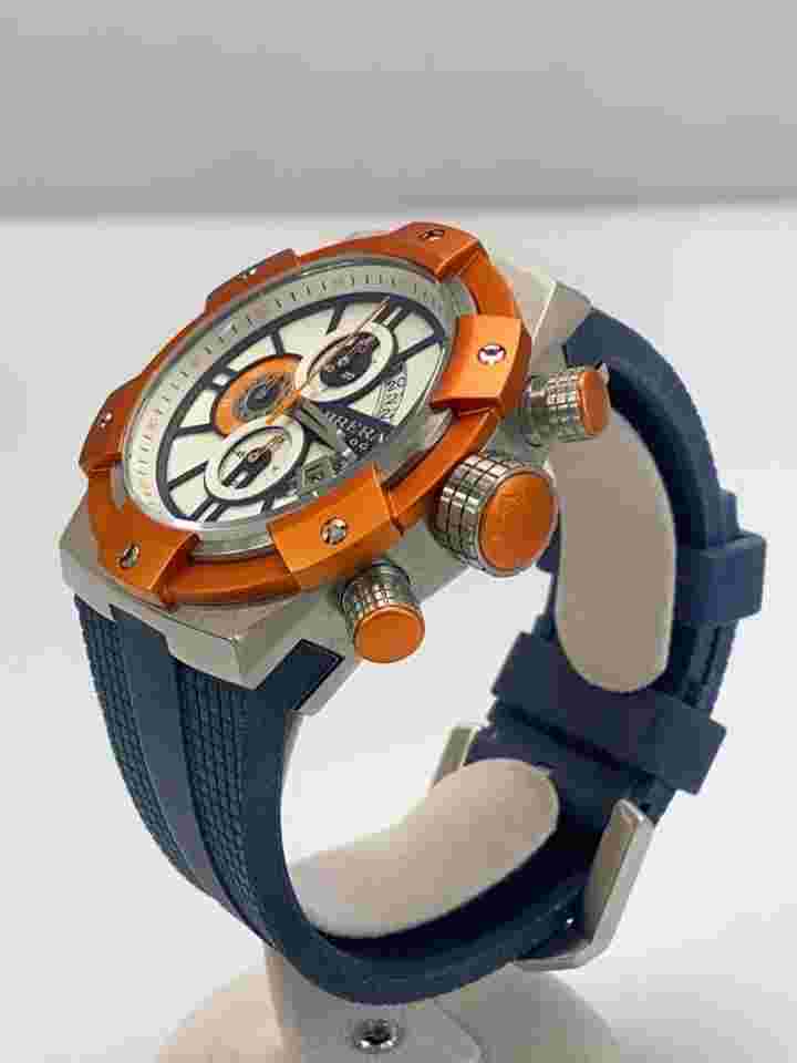 BRERA OROLOGI Quartz Analog Navy Rubber Wristwatch Excellent JAPAN