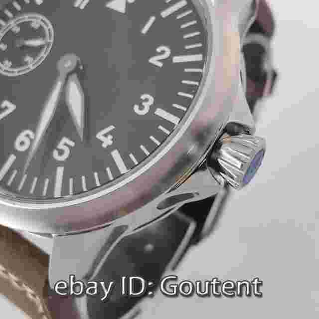 44mm black dial case sapphire Green luminous ETA6497 hand winding men watch