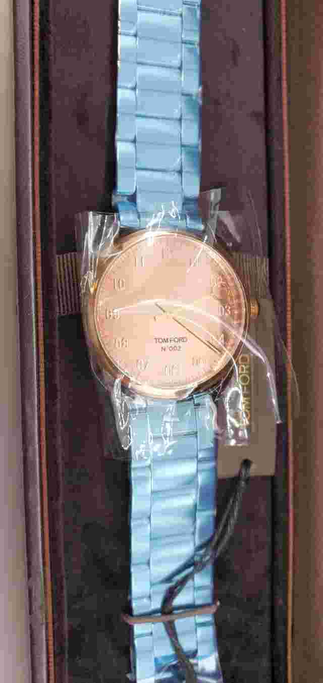Tom Ford 002 TF0120197082 STE Rose Gold Tone Dial Quartz Watch - Damaged Package