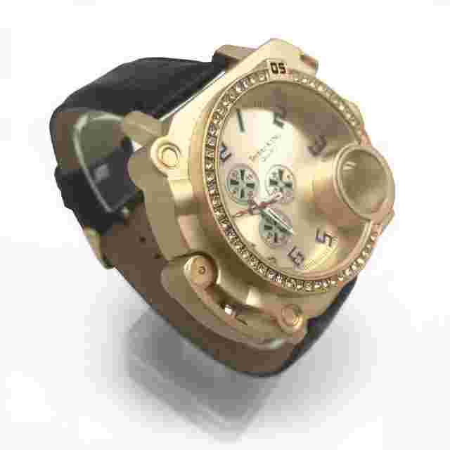 TECHNO KING MEN DUAL TIME HEAVY BIG FACE WATCHES COLORFUL BACK LIGHTS