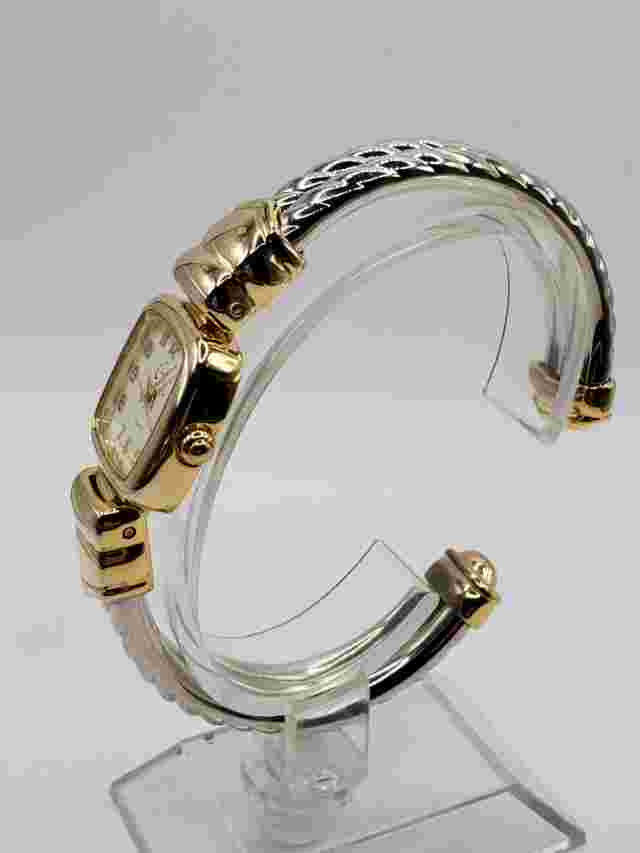 Cache Ladies Fashion Quartz Watch 22mm Square Gold/Silver Tone Cuff Bracelet