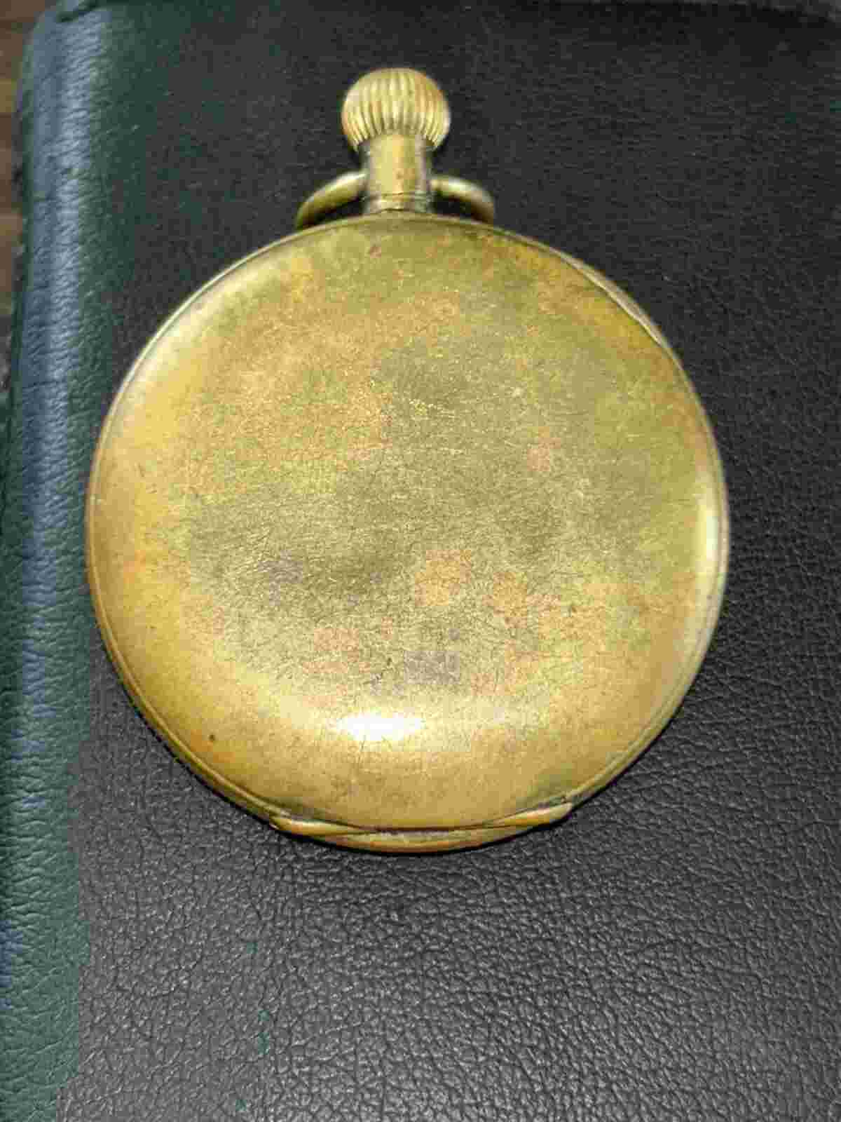 ANTIQUE MEDANA GOLD PLATED SWISS HALF HUNTER POCKET WATCH, NOT WORKING.