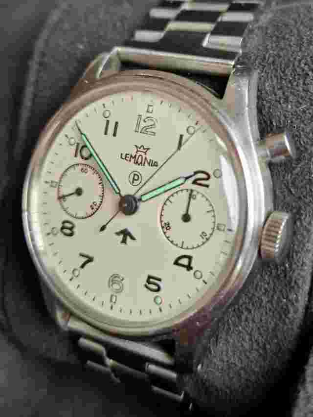 Lemania British Military Issue Fleet Air Arm White Dial Metal Bracelet