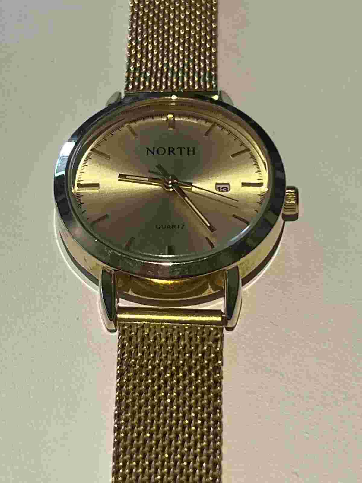 Vintage North Women’s Goldtone Mesh Quartz Watch Needs Battery Nice