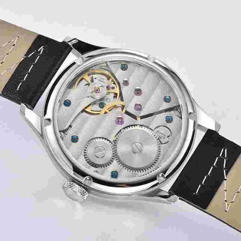 44mm PARNIS Hand Winding Movement Watch for Men Luminous Hands Wristwatches
