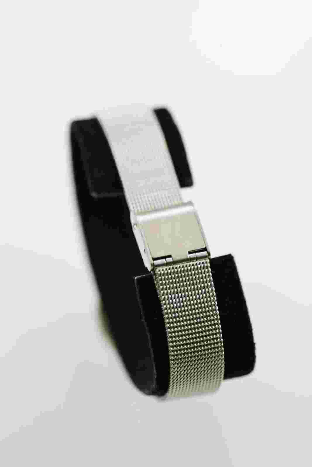 Polini Watch Womens Stainless Silver Steel Mesh Water Resistant Batt Gray Quartz