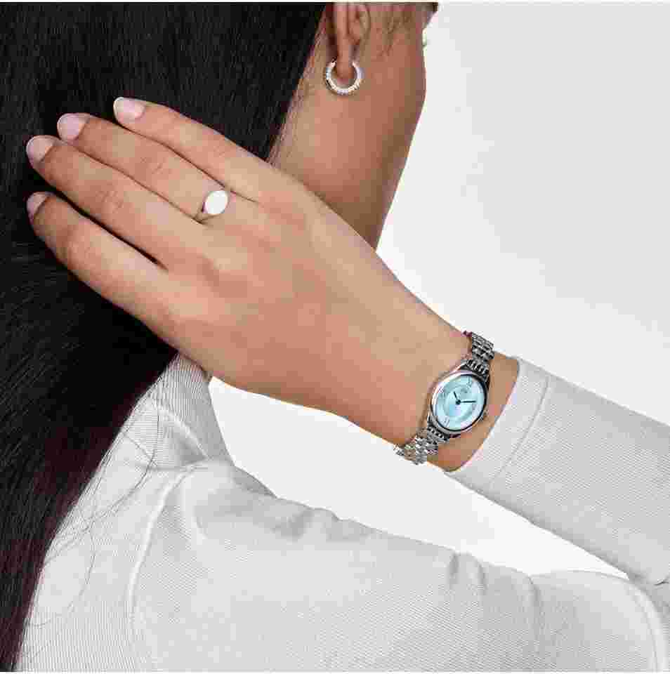 Daniel Wellington Watch Ophelia Mini Beans Link Ice Blue DW00100809 Silver