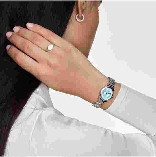 Daniel Wellington Watch Ophelia Mini Beans Link Ice Blue DW00100809 Silver