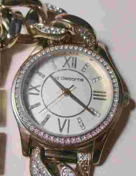 Very Nice Liz Claiborne Watch, Bracelet with Rhinestones