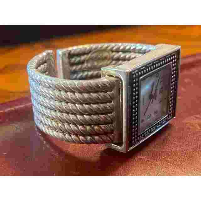 Women's 27mm Silver Tone Infinity Watch, MOP Face, Bangle