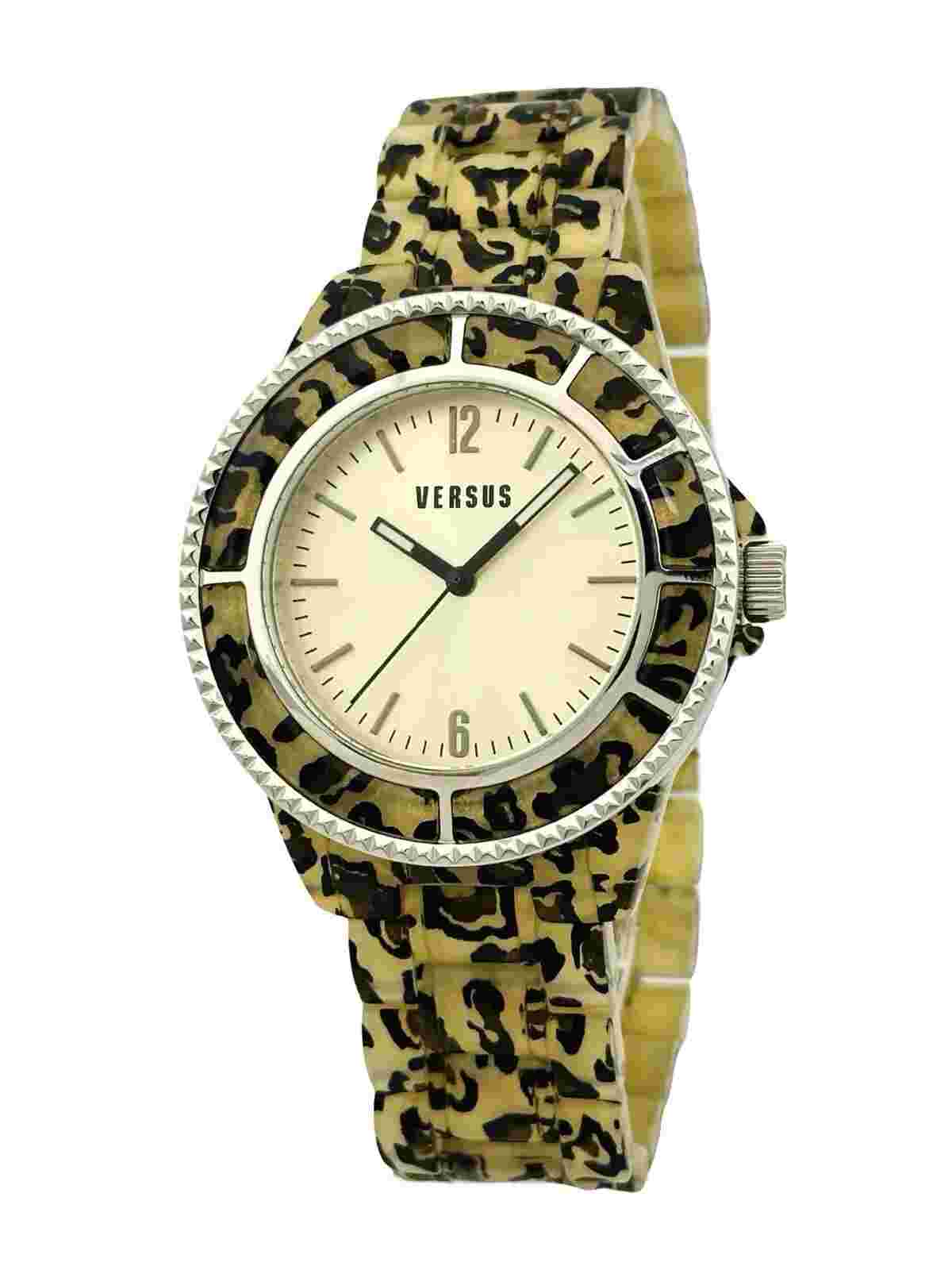 Versus by Versace SOF050014 Tokyo Champagne Dial Leopard-pattern Plastic Watch