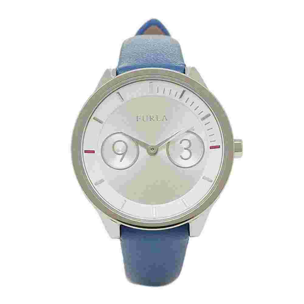 FURLA METROPOLIS ANALOG SILVER R4251102508 RED LEATHER STRAP WOMEN'S WATCH
