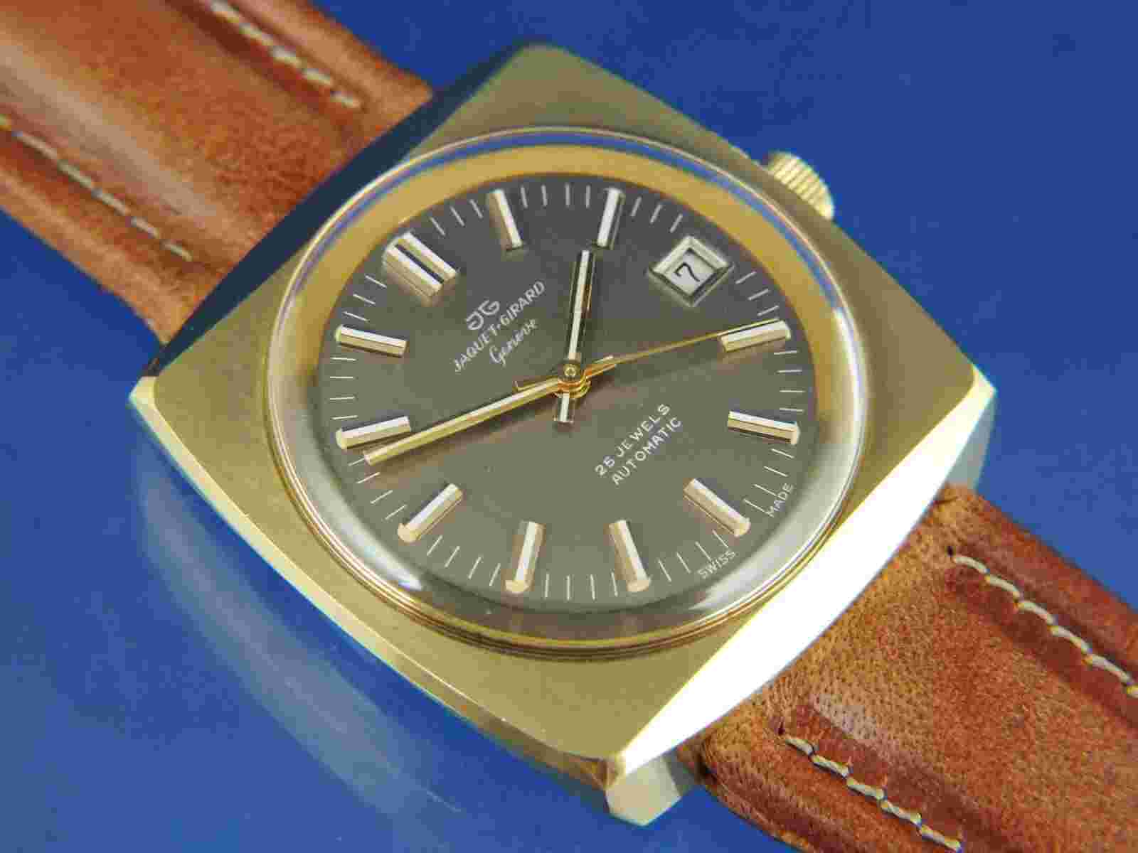 Jaquet Girard Automatic Watch 1970s NOS Vintage Swiss ETA 2782 Awesome NEW OLD