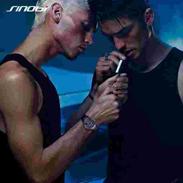 SINOBI Creative Car Design Leather Men Watches Canlender Man Quartz Wristwacth