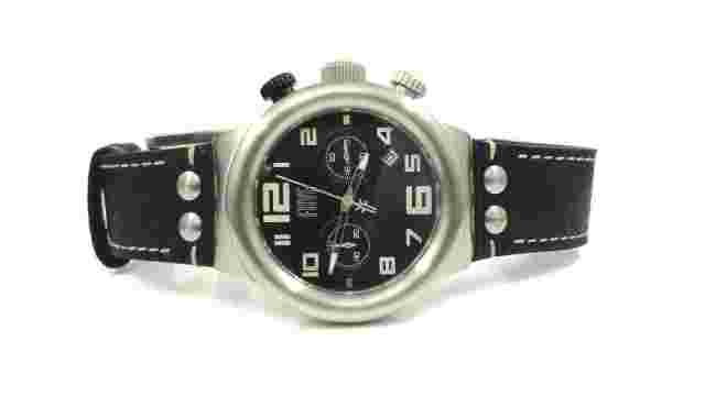 Frye 245689CST Chronograph Black Leather Strap Sapphire Crystal Men's Watch