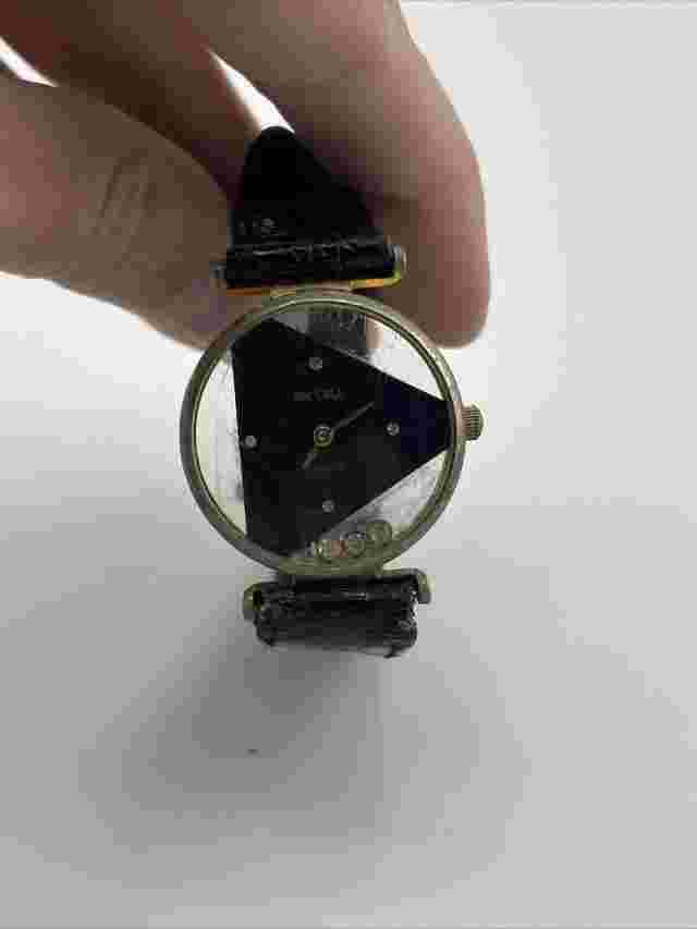 Becora Vintage Black Wristwatch with Floating Jewels