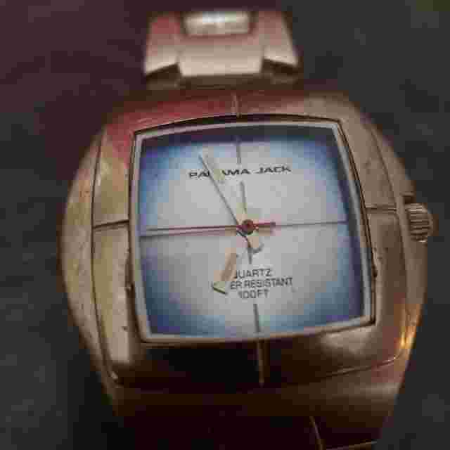 Vintage Panama Jack Tide Runner Wrist Watch Quartz Silver Tone *Battery READ*