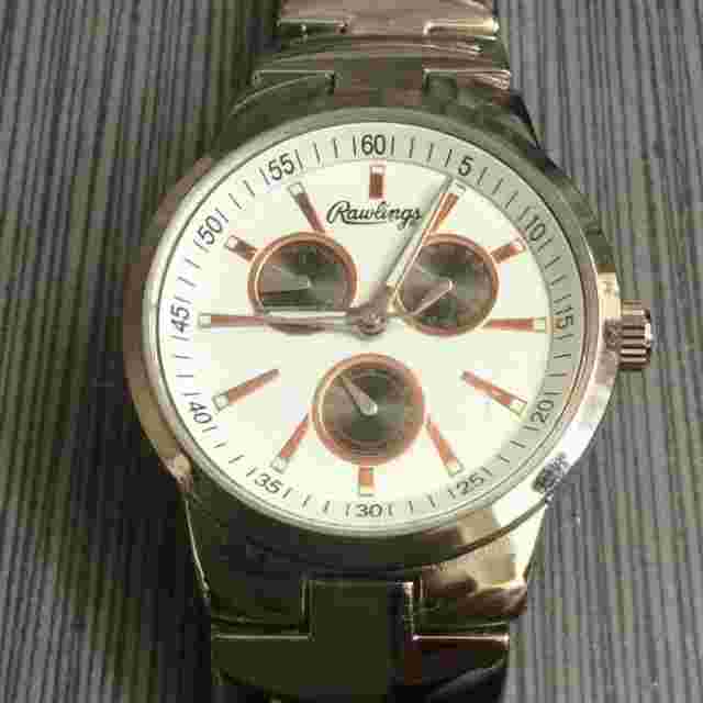 Rawlings Men's Watch Day Date Chrono Dial Stainless Steel Case & Linked Band New
