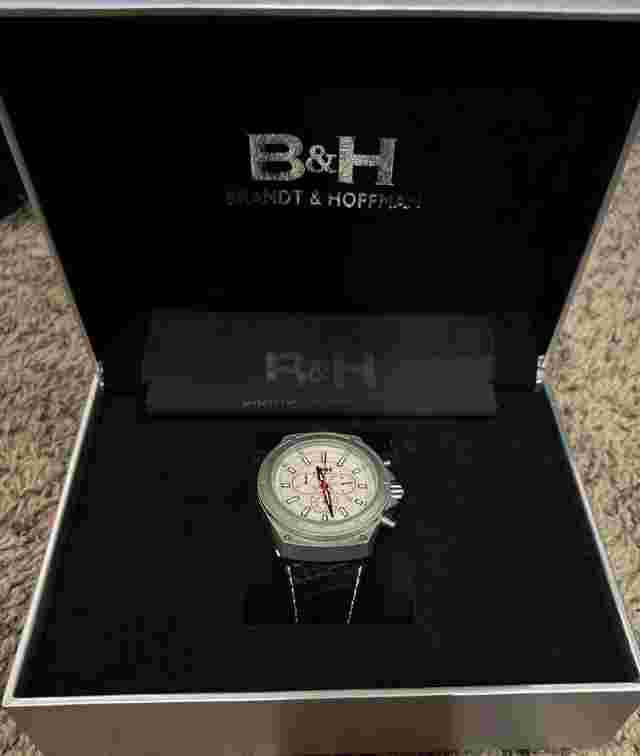 NEW Brandt & Hoffman 14040-WHT Mens Swiss Chronograph Deacon Luxury Watch WHITE