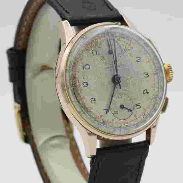 Men's Vintage Watch Chrono Suisse Hand Wound 18K 750 Solid Gold 38MM Wrist Watch
