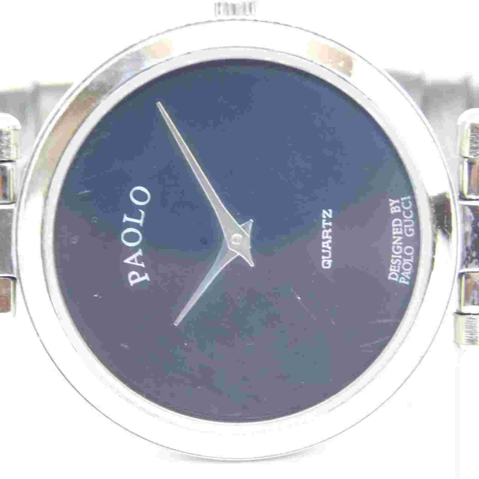 PAOLO GUCCI 495WB Silver Tone Quartz Analog Women's Watch Sz. 7 3/4" New Battery